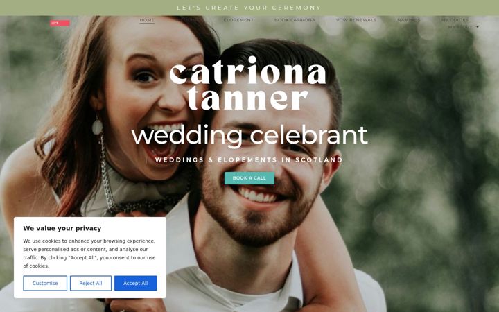 Screenshot of catrionacelebrant.co.uk