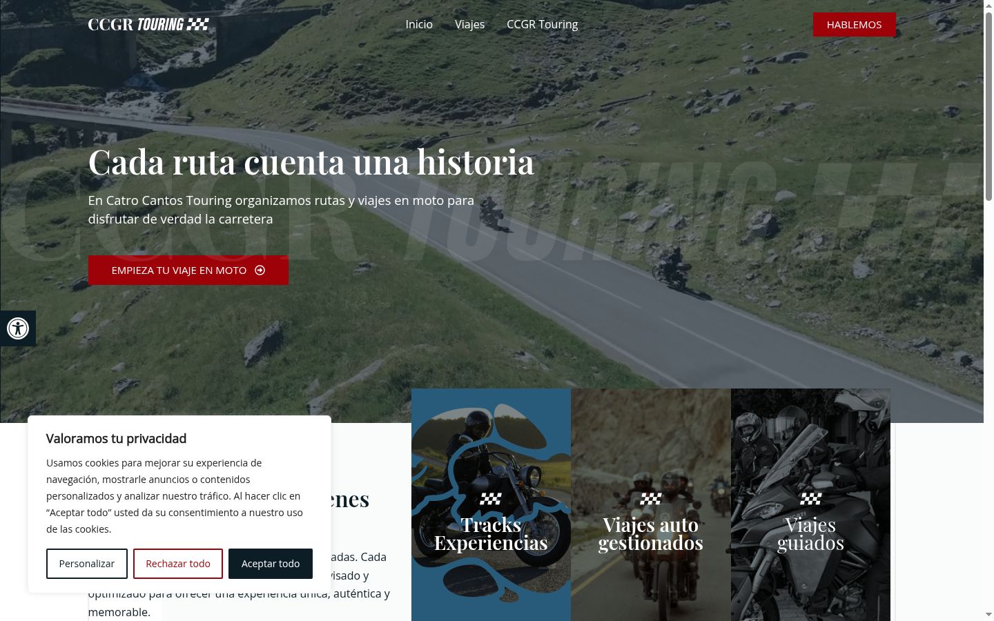 Screenshot del banner di consenso mostrato prima di qualsiasi interazione