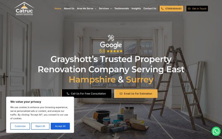 Screenshot of catrucpropertyrenovation.co.uk