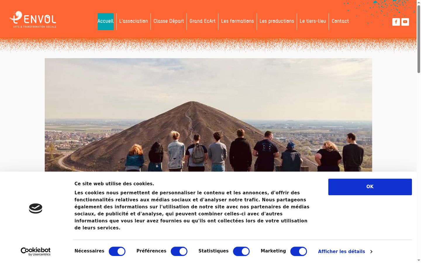 Capture d'écran de la bannière de consentement affichée avant toute interaction