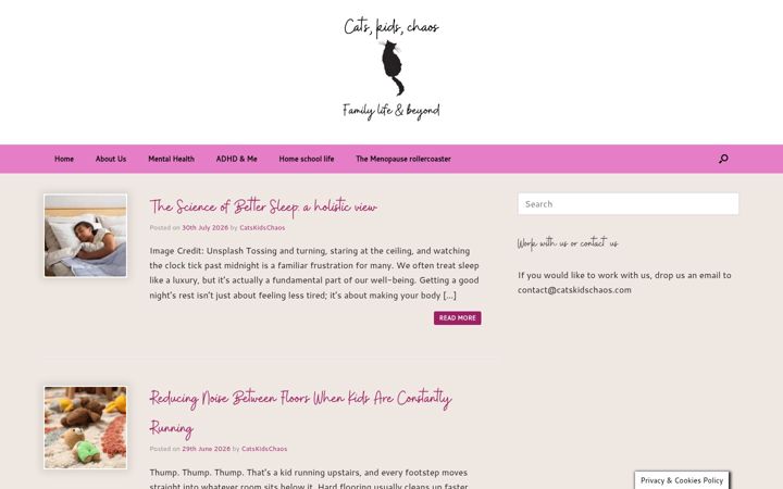 Screenshot of catskidschaos.com