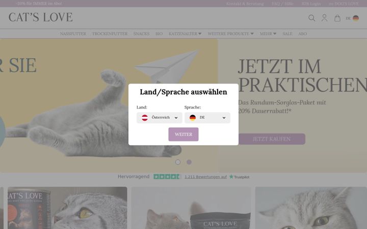 Screenshot of catslove.com