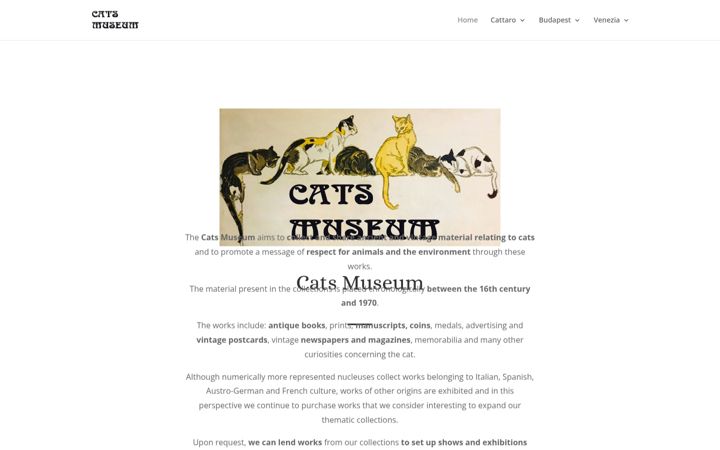 Skærmbillede af catsmuseum.org