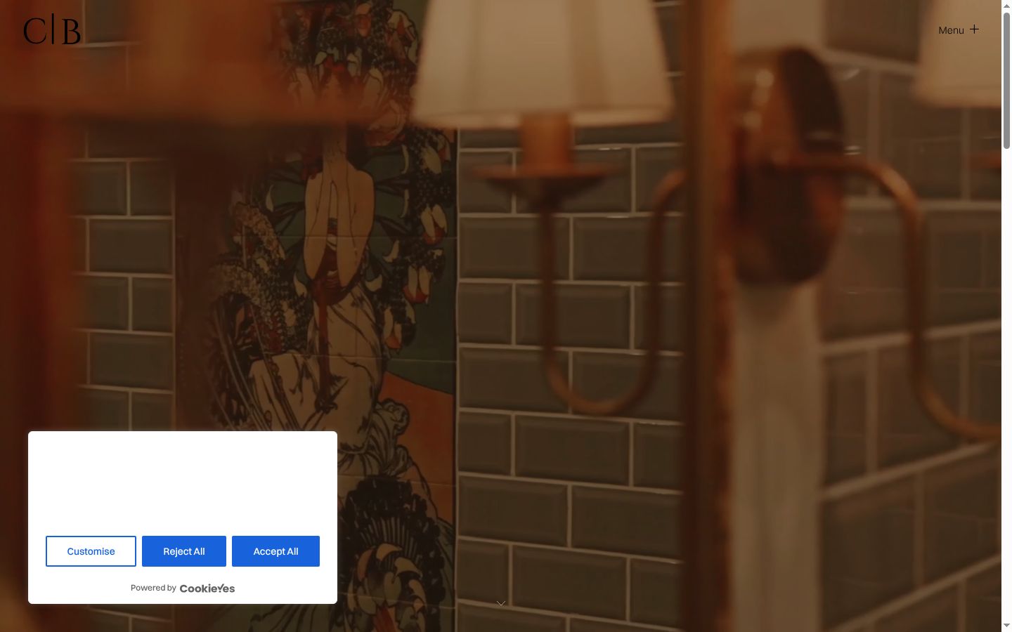 Captura de ecrã do banner de consentimento apresentado antes de qualquer interação