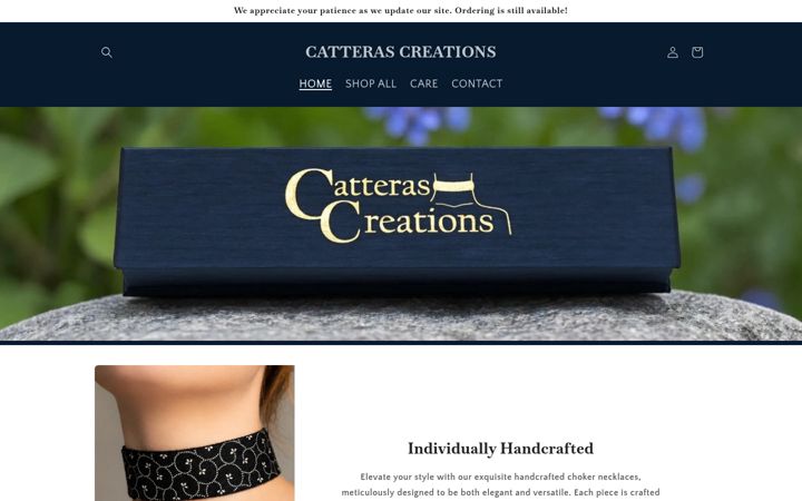 Screenshot of catterascreations.com