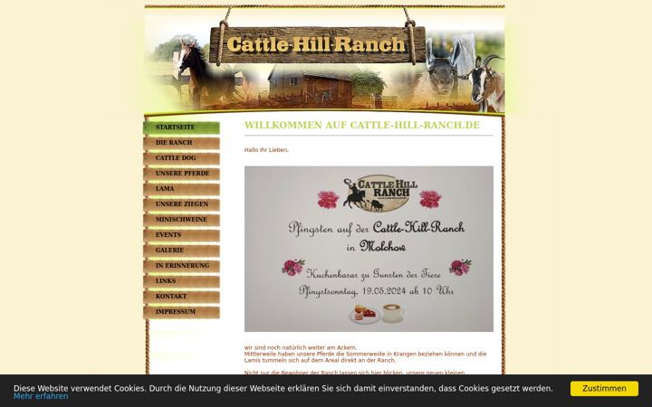 Screenshot of cattle-hill-ranch.de