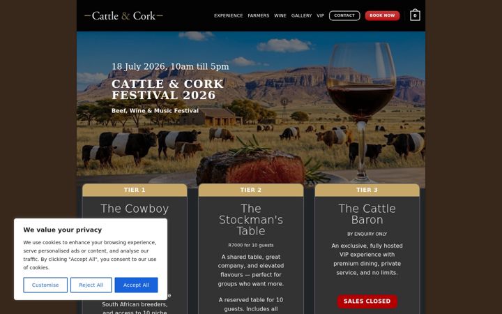 Screenshot von cattleandcork.co.za