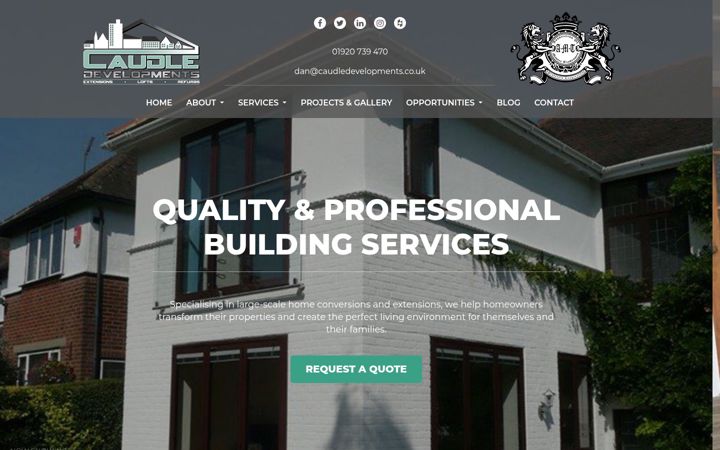 Screenshot of caudledevelopments.co.uk