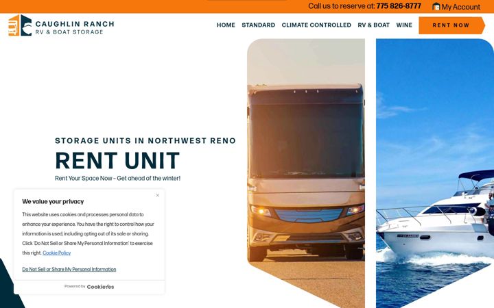 Screenshot of caughlinranchrvandboat.com