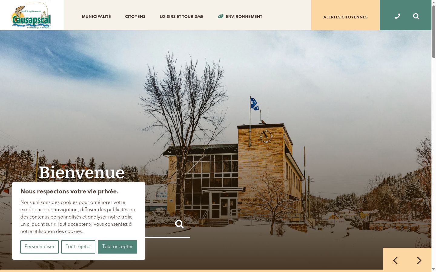 Screenshot of the consent banner shown before any interaction