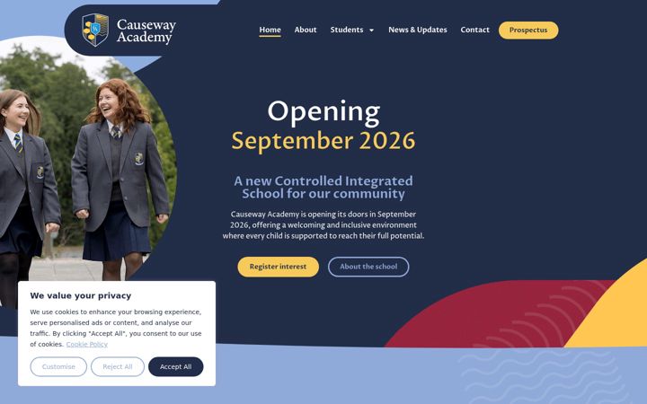 Screenshot of causeway-academy.co.uk