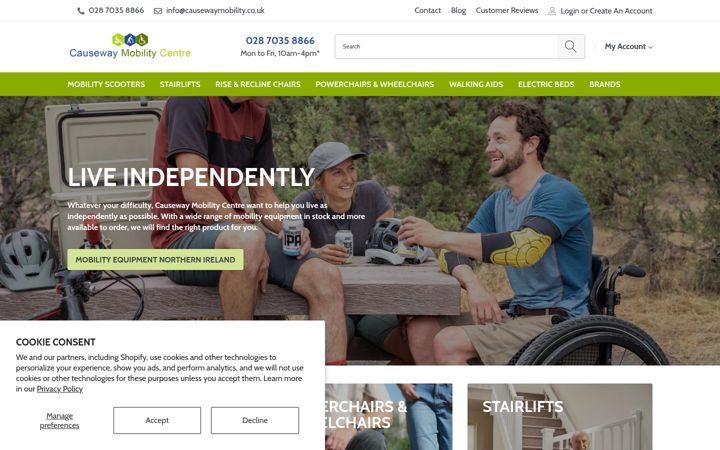 Screenshot of causewaymobility.co.uk