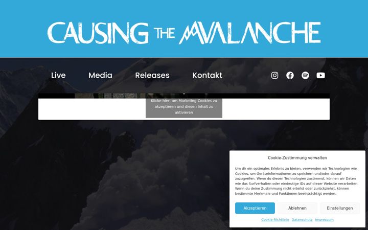 Screenshot of causingtheavalanche.com