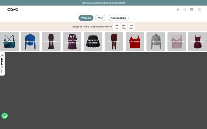 Screenshot of cavaathleisure.com