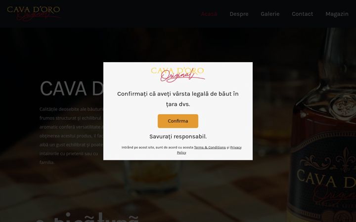 Captură de ecran a cavadoro.ro