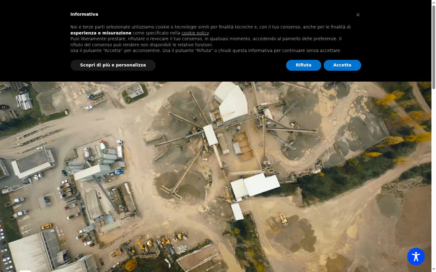 Screenshot del banner di consenso mostrato prima di qualsiasi interazione