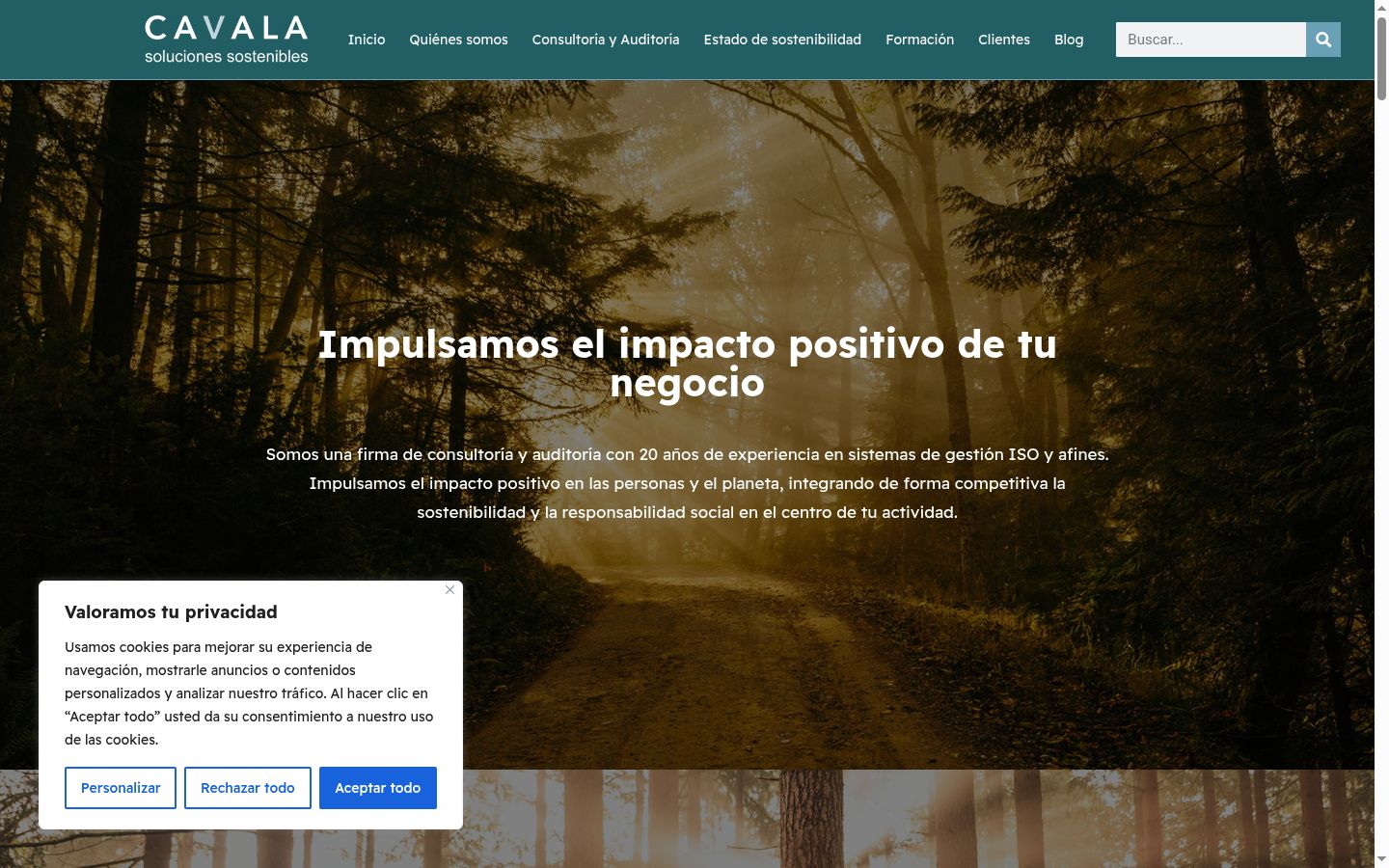 Screenshot del banner di consenso mostrato prima di qualsiasi interazione