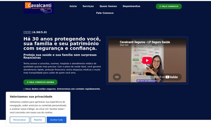 Екранна снимка на cavalcantiseguros.com.br