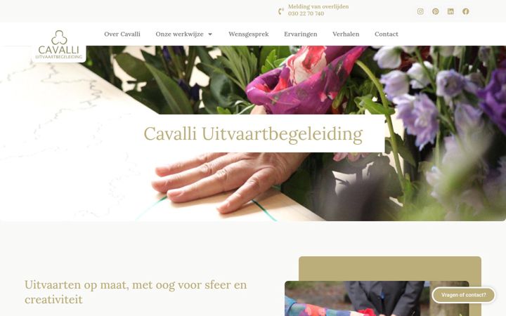 Snimka zaslona za cavalli-uitvaartbegeleiding.nl