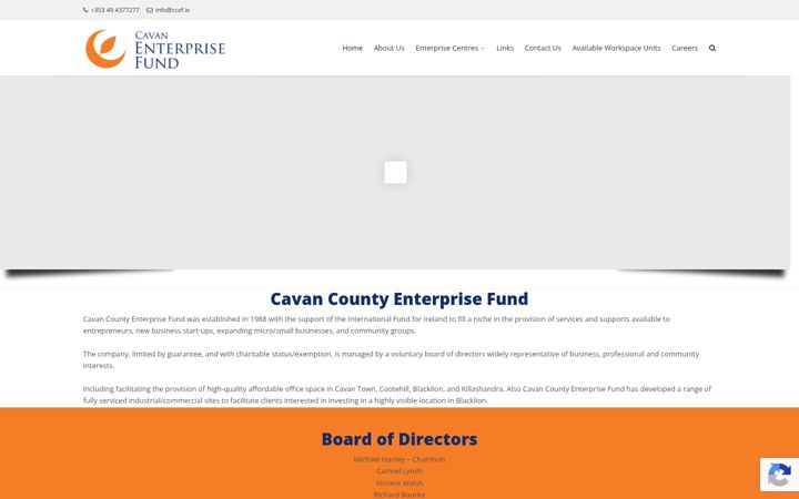 Screenshot stránky cavanenterprisefund.ie