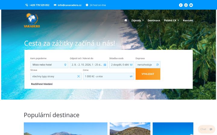 Screenshot ta' cavaradero.cz