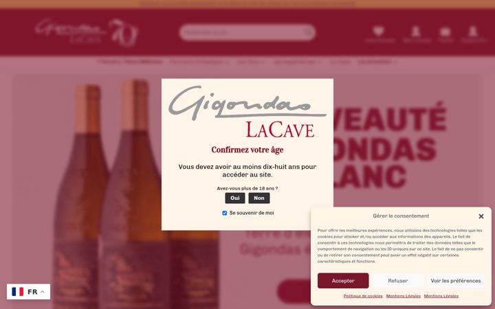 Screenshot του cave-gigondas.fr