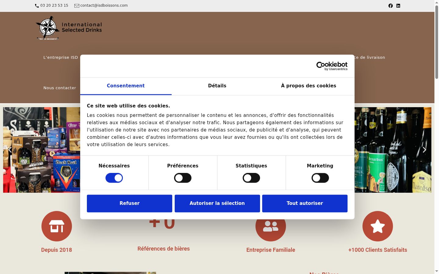 Screenshot of the consent banner shown before any interaction