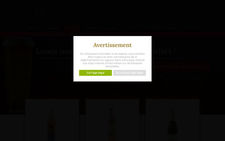 Screenshot of cave-mathelin.com