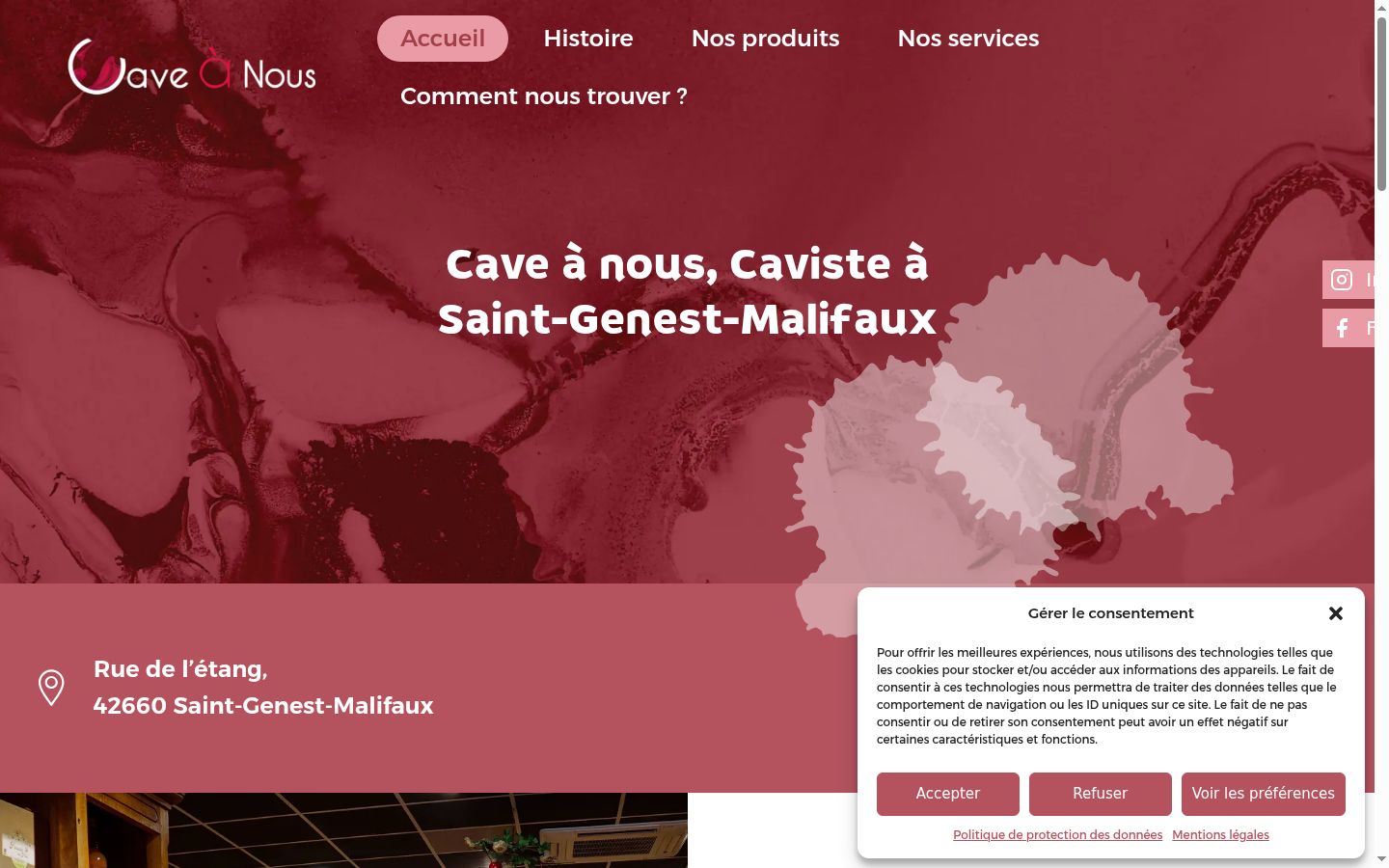 Screenshot of the consent banner shown before any interaction