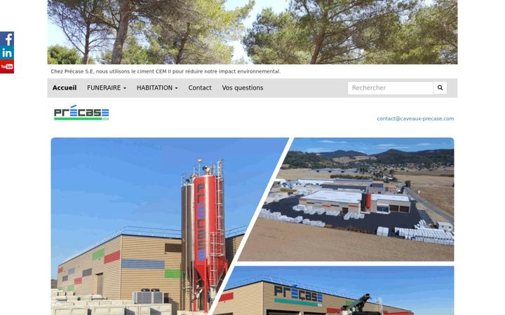 Screenshot of caveaux-precase.com