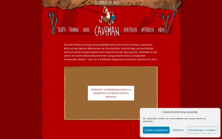 Captură de ecran a cavebook.de