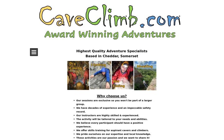 Screenshot of caveclimb.com