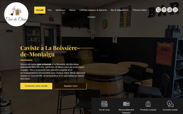 Screenshot of caveduchene.fr