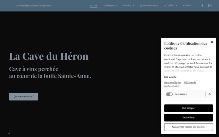 Screenshot of caveduheron.fr