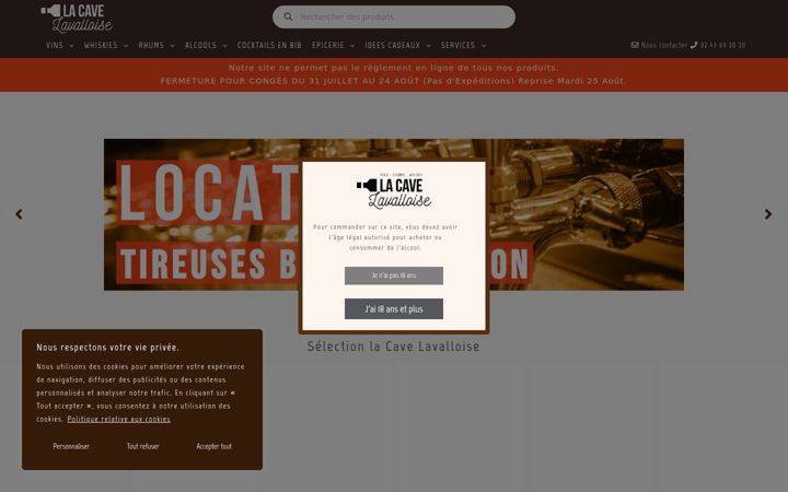Screenshot of cavelavalloise.com