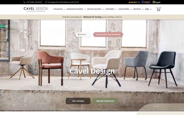 Screenshot of caveldesign.com