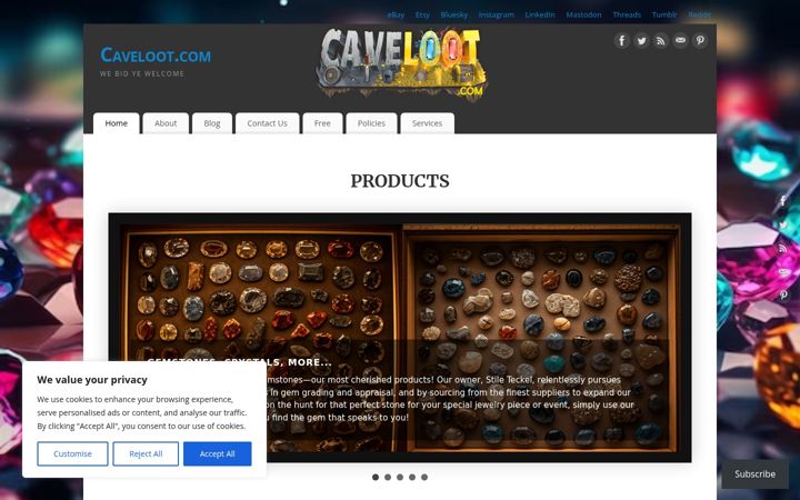 Screenshot of caveloot.com