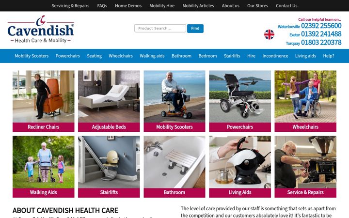 Screenshot von cavendishhealthcare.co.uk