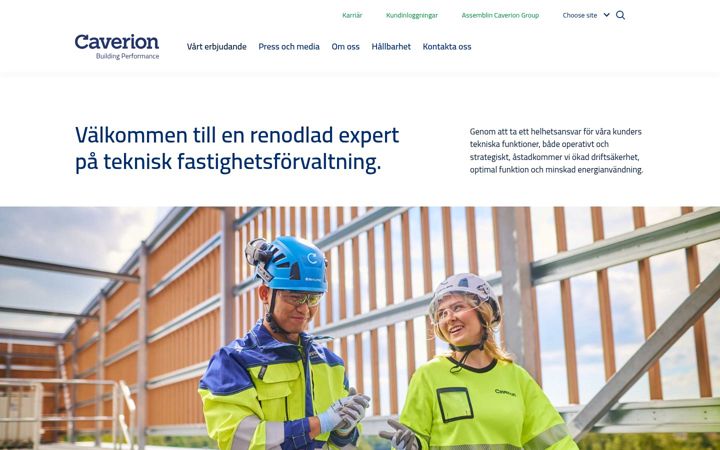 Screenshot of caverion.se
