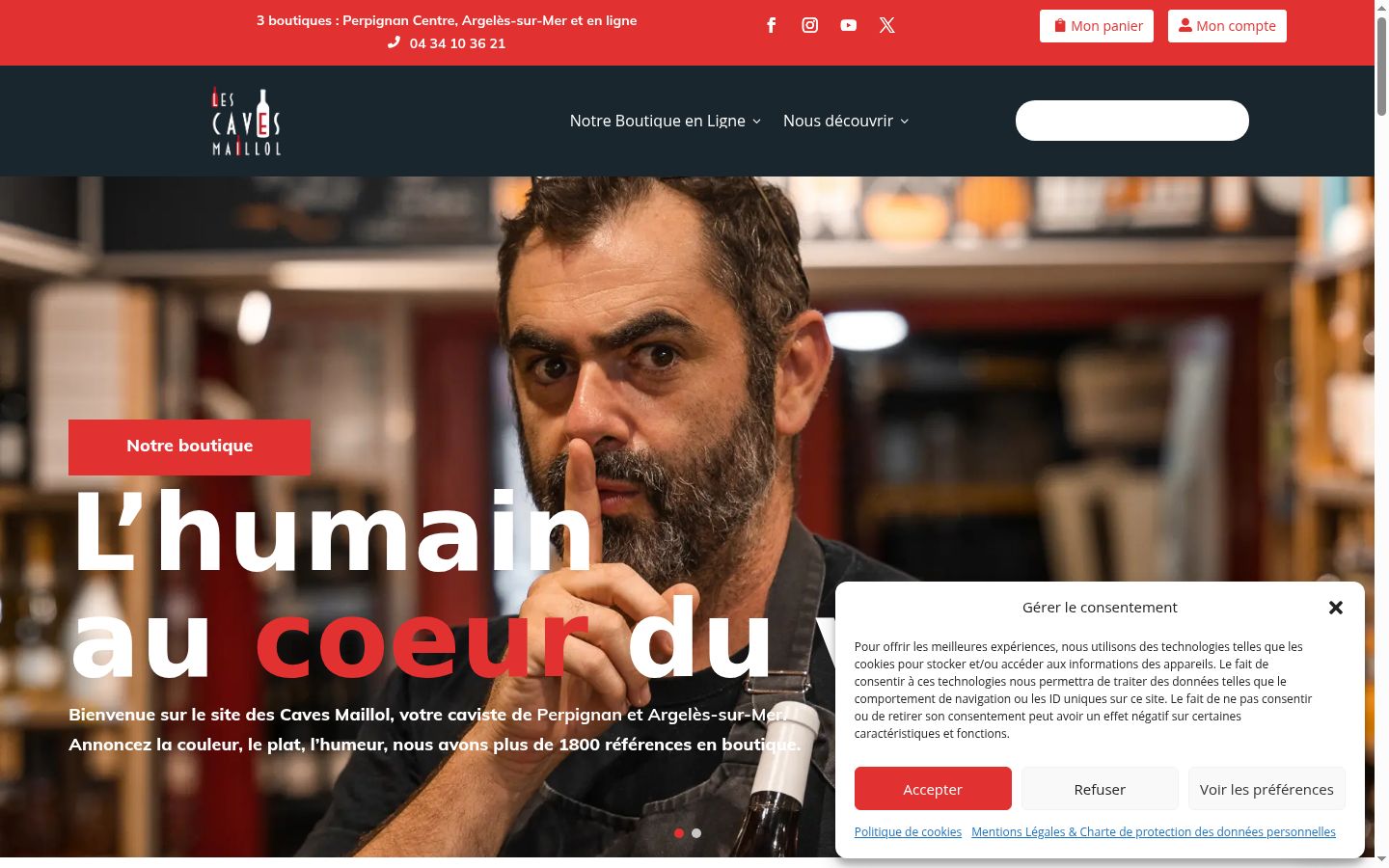Screenshot of the consent banner shown before any interaction