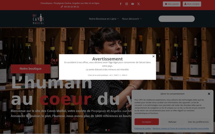 Screenshot of caves-maillol.fr