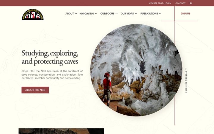 Screenshot of caves.org