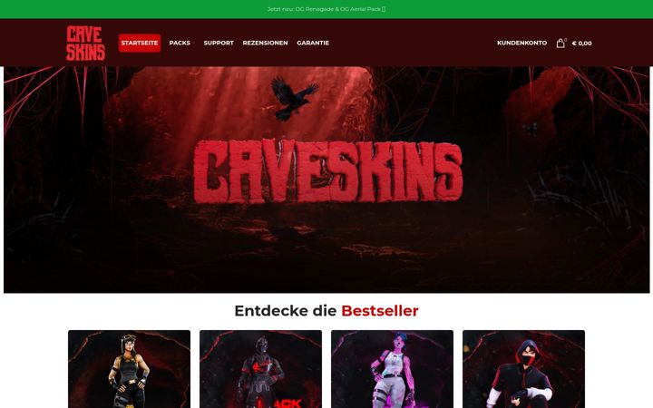 Screenshot of caveskins.de