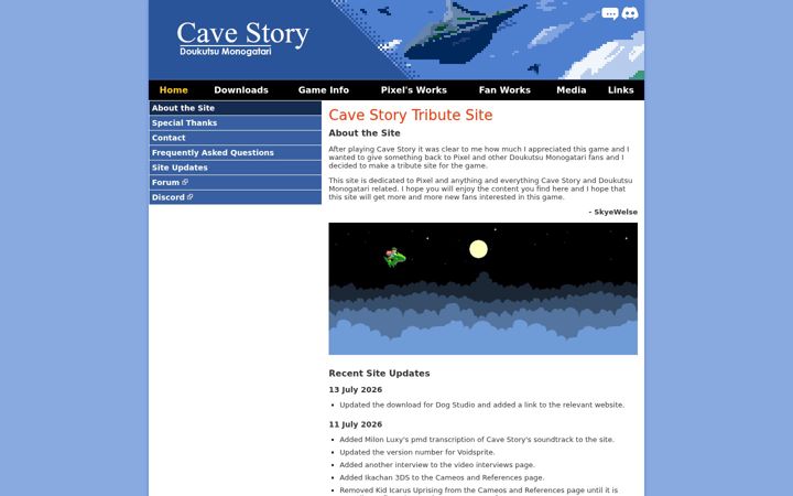 Screenshot of cavestory.org