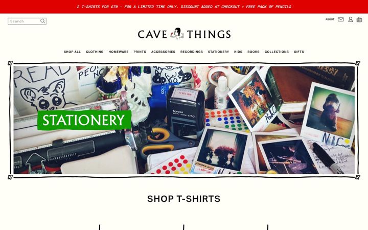 Screenshot of cavethings.com