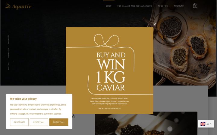 Captură de ecran a caviar-aquatir.de