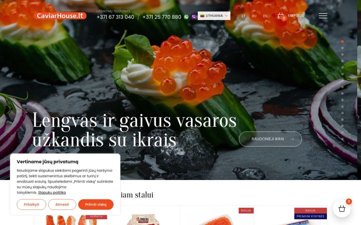 Screenshot di caviarhouse.lt