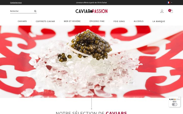 Screenshot van caviarpassion.com
