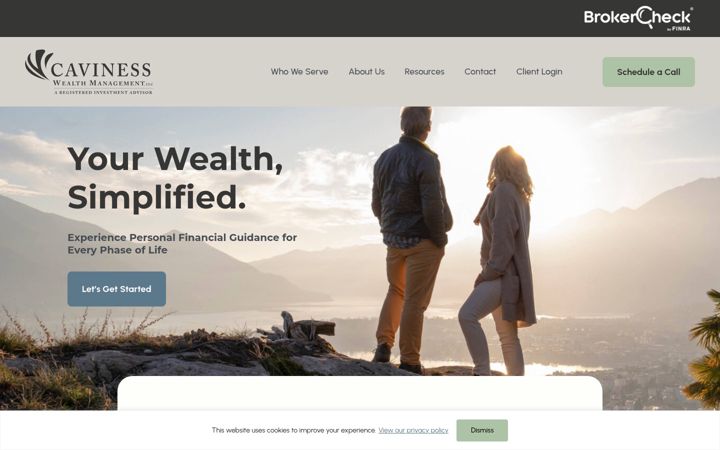 Screenshot of cavinesswealth.com