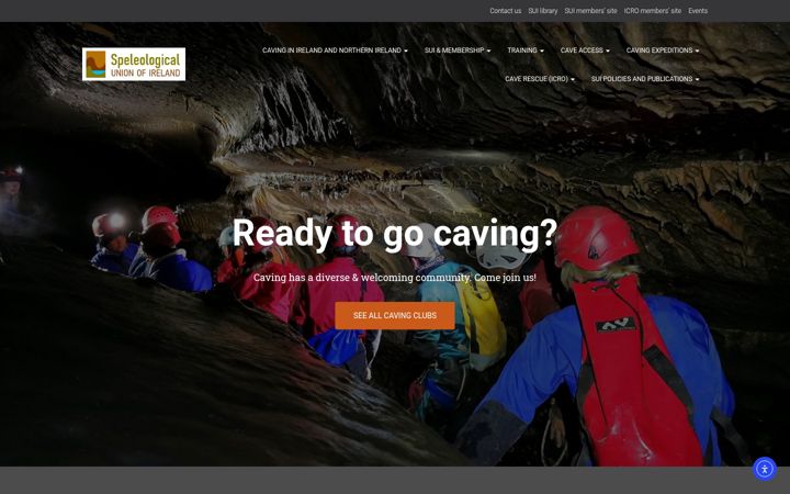 Screenshot stránky caving.ie